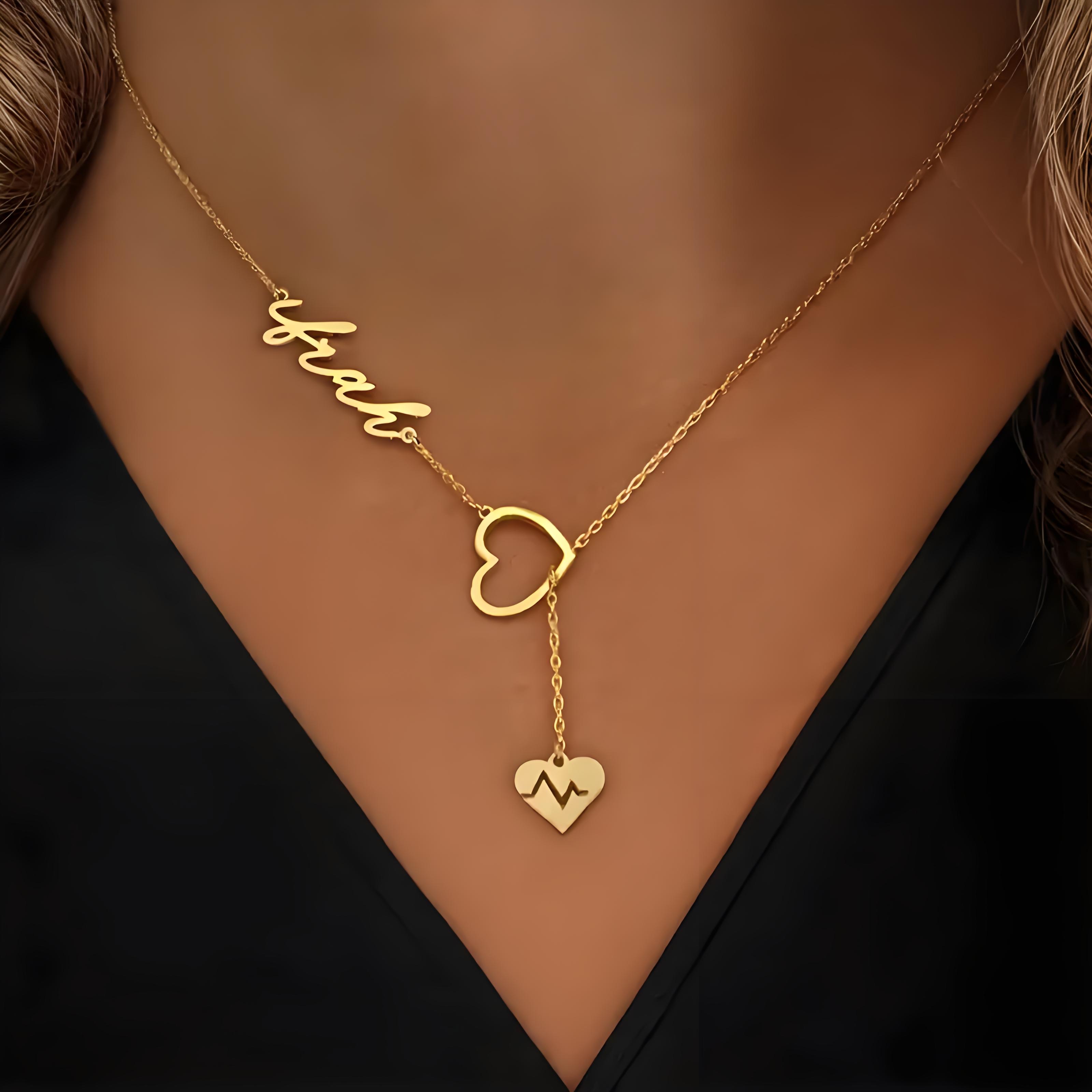 Personalized Couple Heartbeat  - Birth Flower Necklace recension och pris